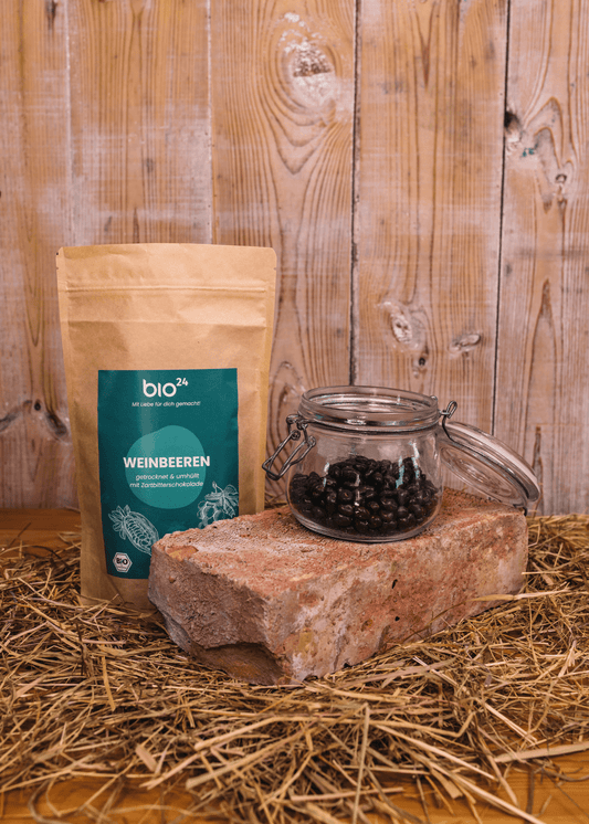 Organic grapes in dark chocolate